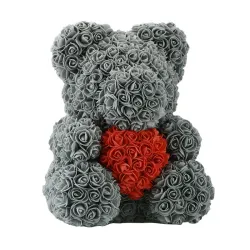 Beer van infinity rozen teddybeer met hart 40 cmValentijnsdag