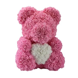 Beer van infinity rozen teddybeer met hart 40 cmValentijnsdag