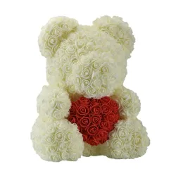 Beer van infinity rozen teddybeer met hart 40 cmValentijnsdag