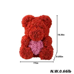 Beer van infinity rozen teddybeer met hart 40 cmValentijnsdag