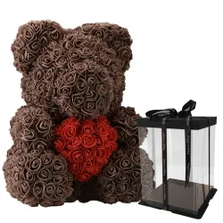 Beer van infinity rozen teddybeer met hart 40 cmValentijnsdag