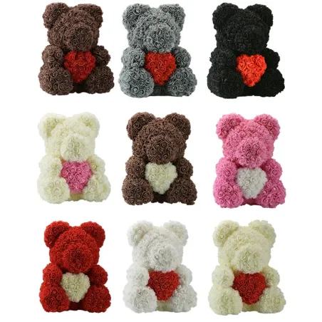Beer van infinity rozen teddybeer met hart 40 cmValentijnsdag