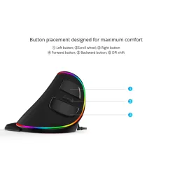 M618 Plus ergonomic vertical optical gaming wired mouse 6 buttons 4000 DPIMuizen