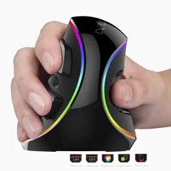 M618 Plus ergonomic vertical optical gaming wired mouse 6 buttons 4000 DPIMuizen