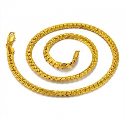 Gold plated snake chain men's necklaceKettingen