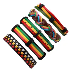 Multilayer lederen punkarmband - unisexArmbanden