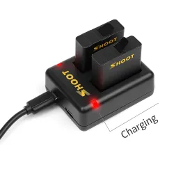 AHDBT-501 battery - three & dual ports USB charger for GoPro 7 /6 / 5 Action CameraBatterijen & Opladers