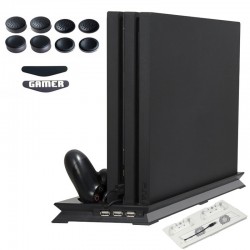 Playstation 4 Pro - vertikaler Ständer - Lüfter - Ladestation - USB Hub