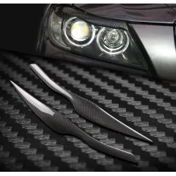 Car headlights eyebrows stickers for 2005 - 2011 BMW E90 E91 4DR - carbon fiberStickers