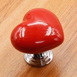 Ceramic heart - furniture handle - knobMeubels