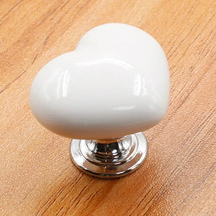 Ceramic heart - furniture handle - knobMeubels
