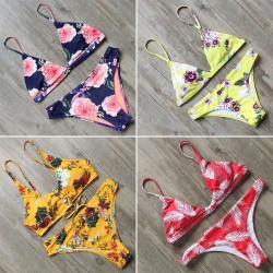 Floral Bademode - bikini Set mit Push-up