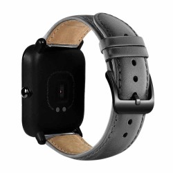 Leather watch band with black buckle for Xiaomi Huami Amazfit Bip