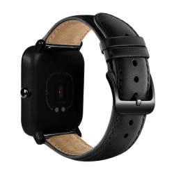 Lederen horlogeband met zwarte gesp voor Xiaomi Huami Amazfit BipSmart-Wear