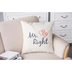 Mr & Mrs Alway Right - cotton cushion cover 44 * 44cmCushion covers