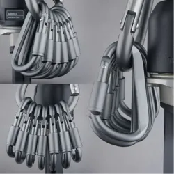 Aluminium karabijnhaak - D-type quick hook 6 stuksSurvival gereedschap