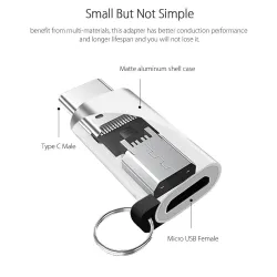 USB 3.1 Type C Adapter Cable - Micro USB Female to Type C MaleKabels