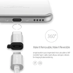 USB 3.1 Type C Adapter Cable - Micro USB Female to Type C MaleKabels
