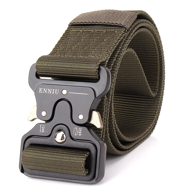 Military nylon belt with automatic buckle