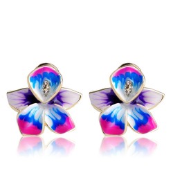 Ohrringe mit Blume & Kristalle