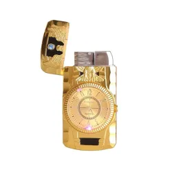 Butane jet cigarette lighter - quartz clock - torchAanstekers