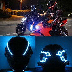 Flashing LED Helmstreifen für Motorrad Nachtfahrt - Set