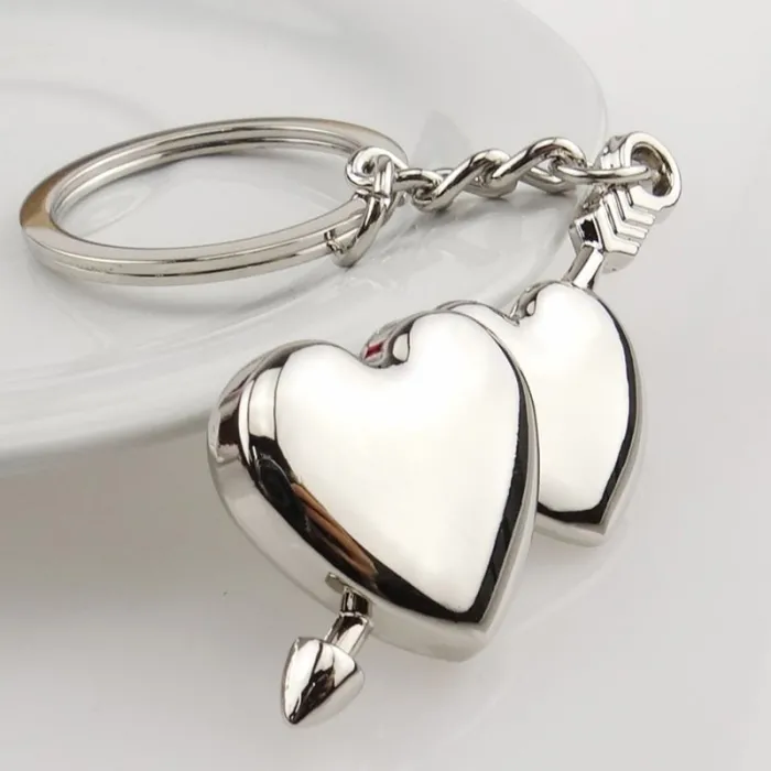 Double heart & arrow - keychainSleutelhangers