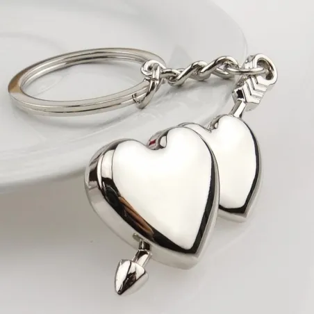Double heart & arrow - keychainSleutelhangers