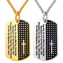 Cross & Bible verse pendant - stainless steel necklaceKettingen