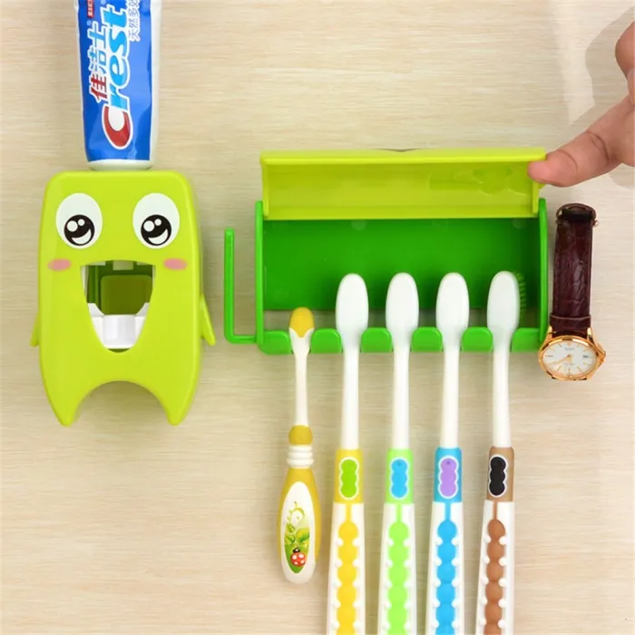 Multifunctionele badkamer organizer - tandenborstel houder en dispenser voor tandpastaBadkamer & Toilet