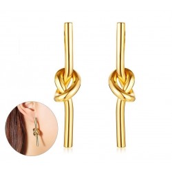 Goldknotentropfen - Ohrringe aus Edelstahl
