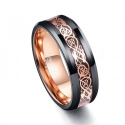 Buitenlandse Handel Koolstofvezel Exquisite Rose Gold Dragon Mannen Ringen 100 Tungsten Carbide AniRingen