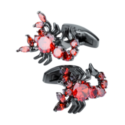 Red zircons scorpion - cufflinks