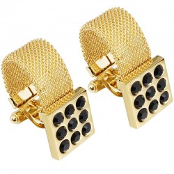 Luxury gold cufflinks with onyx stoneManchetknopen