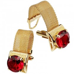 Luxury gold cufflinks with crystal