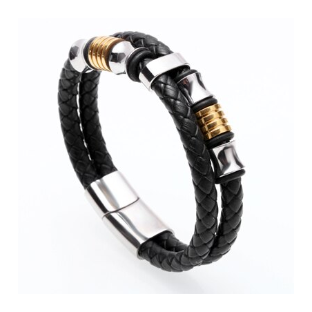 Men genuine leather magnet buckle braceletArmbanden