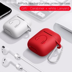 Soft silicone earphone case for Apple AirPods with hook