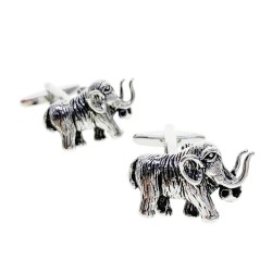 Fashionable cufflinks with silver mammoth