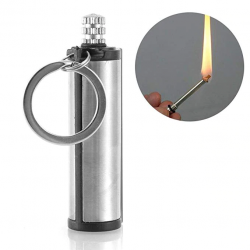 Metal flint match lighter - camping - emergency fire starter - 1500 times