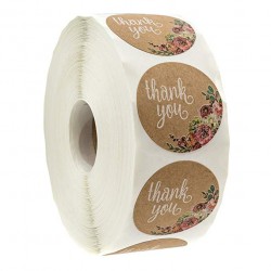 Thank you - ronde stickers - natuurlijk kraftpapier - 500/1000 stuksLijmen & plakbanden