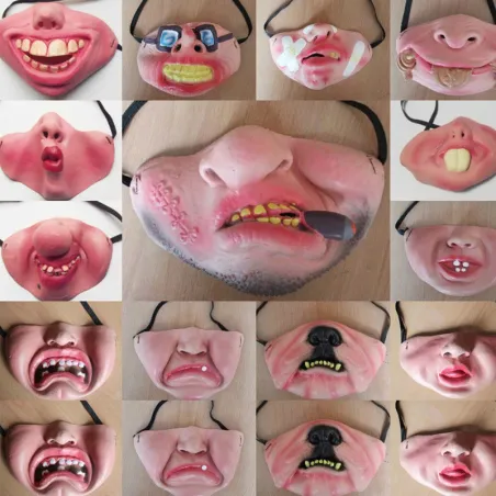 Funny - scary - latex half face mask - HalloweenMasks