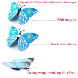 3D vlinders muurstickers - koelkast magneten - 12 stuksMuurstickers