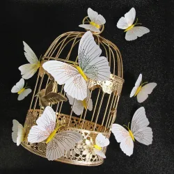 3D vlinder - muursticker met magneet 12 stuksMuurstickers