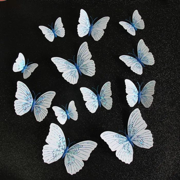 3D vlinder - muursticker met magneet 12 stuksMuurstickers