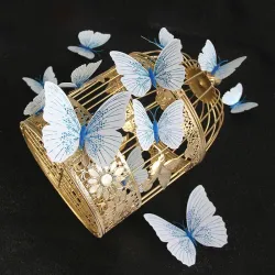 3D vlinder - muursticker met magneet 12 stuksMuurstickers