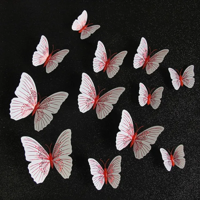 3D vlinder - muursticker met magneet 12 stuksMuurstickers
