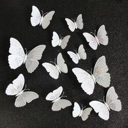 3D vlinder - muursticker met magneet 12 stuksMuurstickers