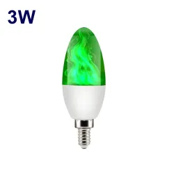3W 5W 9W - E27 E26 E14 E12 Led 85-265V - bulb with fire effect - greenE27