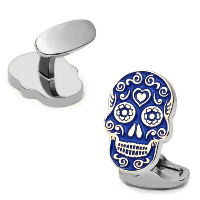 Classic cufflinks with blue skullManchetknopen