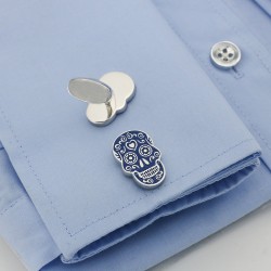 Classic cufflinks with blue skull